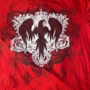 Atonement Y2K Gothic Graphic Tee Affliction Style Eagle Crown Red Shirt Y2K T XL